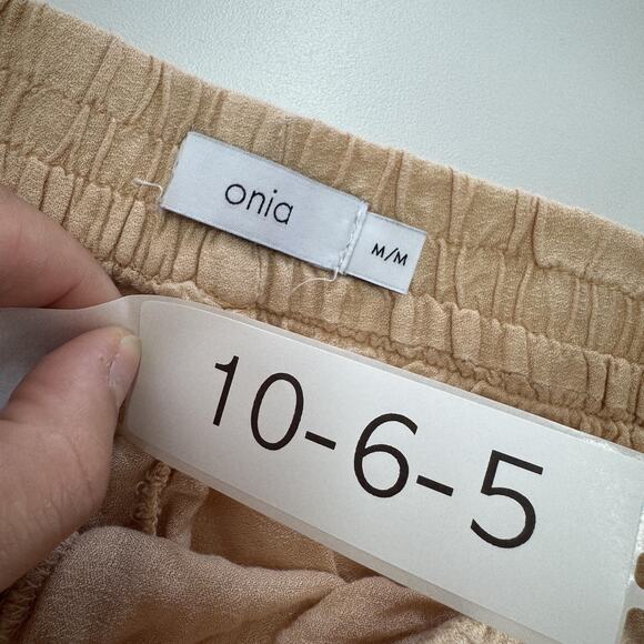 Onia Pants Womens Medium Sunset Stand Wide Leg Flowy Sheer High Slit Coastal - Picture 4 of 9